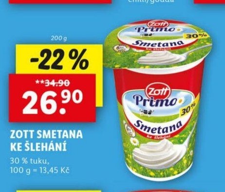 Zott Primo Smetana ke šlehání