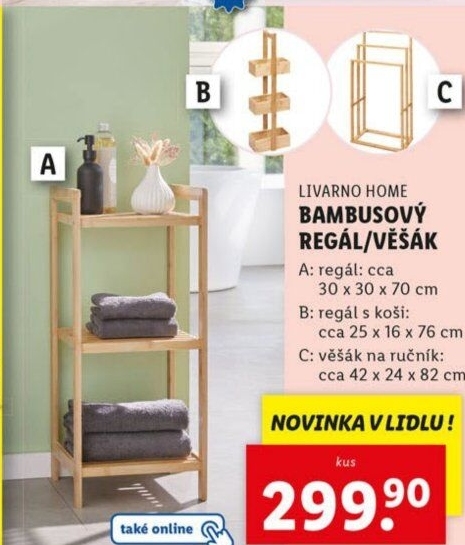 Bambusový věšák na ručníky Livarno Home