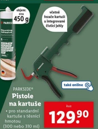 Pistole na kartuše Parkside