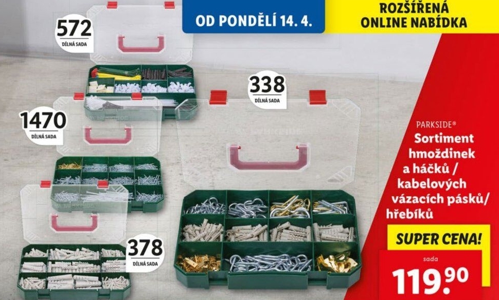 Sada hřebíků Parkside