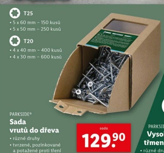 Sada vrutů Parkside