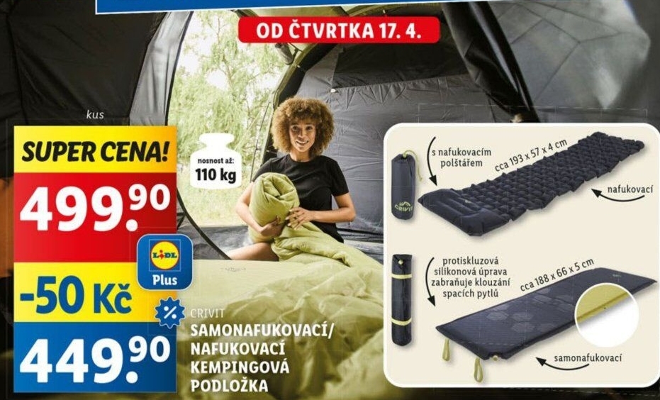 Samonafukovací karimatka Crivit