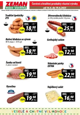 akční leták ZEMAN maso - uzeniny 14.4.2025-19.4.2025