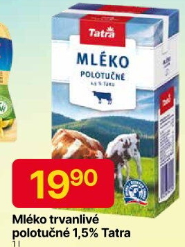 Mléko trvanlivé Tatra - 1,5% polotučné