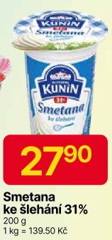 Smetana ke šlehání Mlékárna Kunín 31%