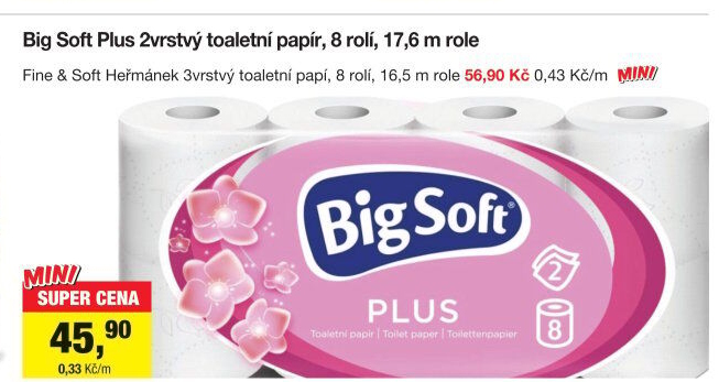 Toaletní papír 2vrstvý Big Soft