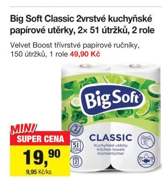 Utěrky kuchyňské 2vrstvé Classic Big Soft