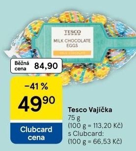 Čokoládová vajíčka Tesco