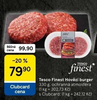 Hovězí hamburger Tesco Finest