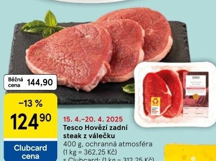 Hovězí zadní steak z válečku Tesco