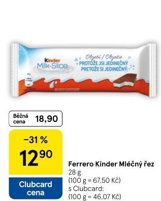 Řez mléčný Kinder