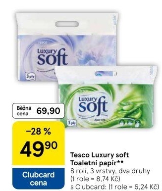 Toaletní papír 3vrstvý Luxury Tesco - Tesco akcniletaky.com