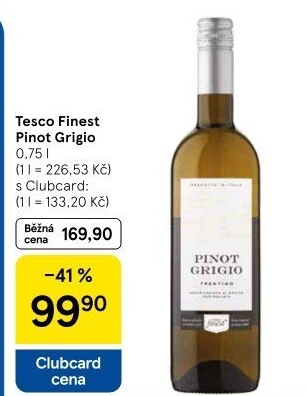 Víno Pinot Grigio Tesco Finest