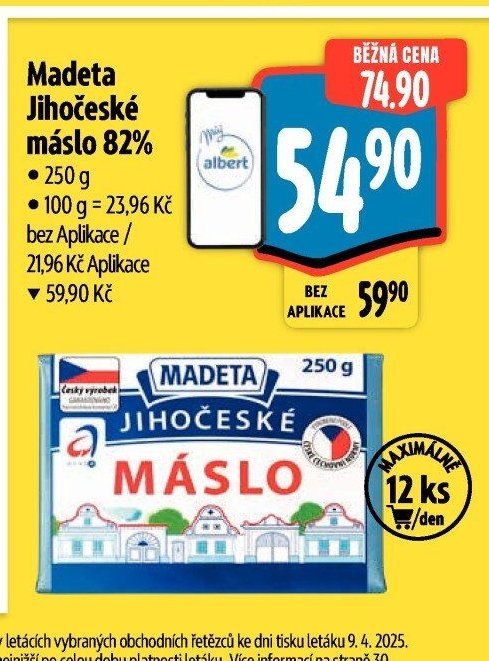 Madeta Jihočeské máslo 82%