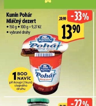 Kunín Pohár Mléčný dezert