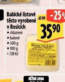 Babické listové těsto vyrobené v Rosicích