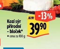 Kozí sýr přírodní - bloček