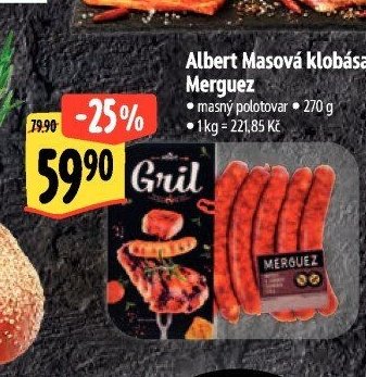 Albert Masová klobása Merguez