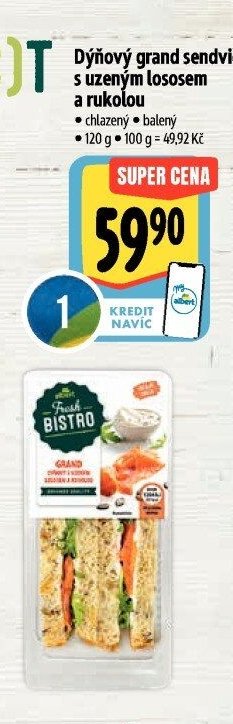Dýňový grand sendvič s uzeným lososem a rukolou