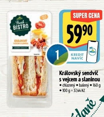 Královský sendvič s vejcem a slaninou
