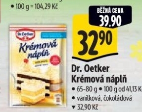 Krémová náplň Dr. Oetker
