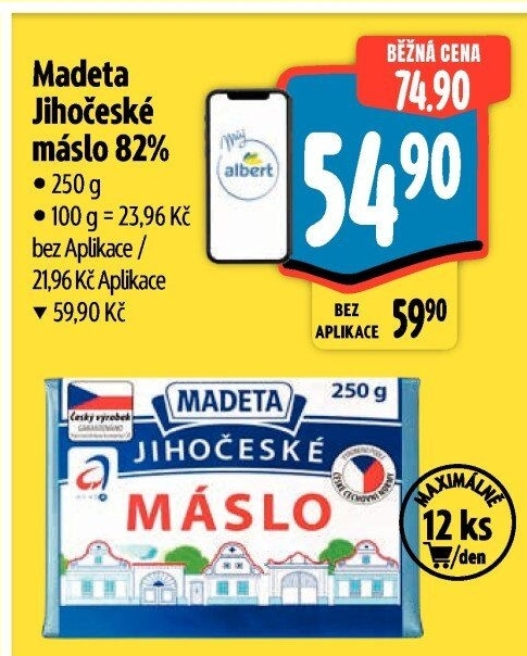 Máslo Jihočeské Madeta
