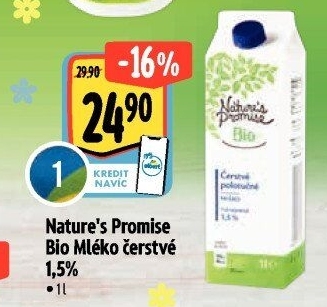 Mléko čerstvé bio Nature'