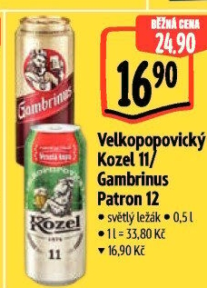 Pivo světlý ležák 12° Patron Gambrinus