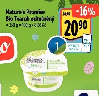 Tvaroh odtučněný bio Nature'