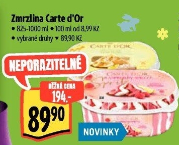 Zmrzlina ve vaničce Carte D'