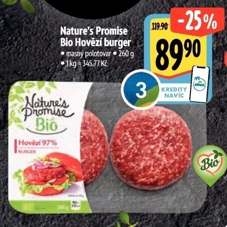 Hovězí burger Bio Nature'