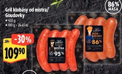 Klobása Goudovky Original Láďa Grileman Kostelecké uzeniny