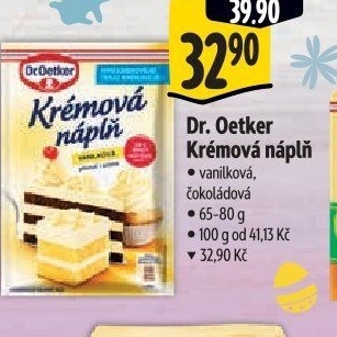 Krémová náplň Dr. Oetker