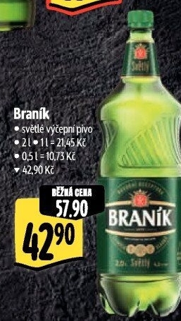Pivo světlé výčepní 10° Braník