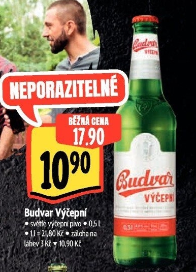 Pivo světlé výčepní Budweiser Budvar