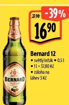 Pivo světlý ležák 12° Bernard