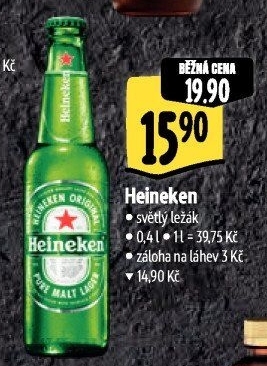 Pivo světlý ležák Heineken