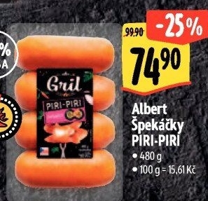 Špekáčky Piri-Piri Albert Gril