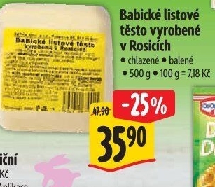 Těsto listové babické Šetra