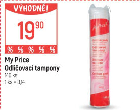 Odličovací tampony My Price