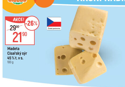 Sýr Císářský 45% Madeta