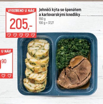 Jehněčí kýta se špenátem a karlovarskými knedlíky