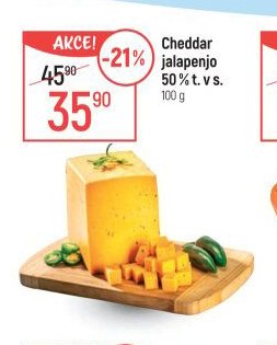 Cheddar jalapenjo 50% t. v s.