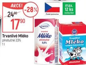 Mléko trvanlivé Pragolaktos - 3,5% plnotučné