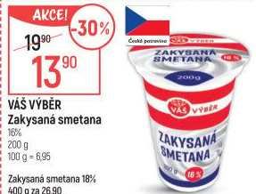 Zakysaná smetana 16% Váš Výběr