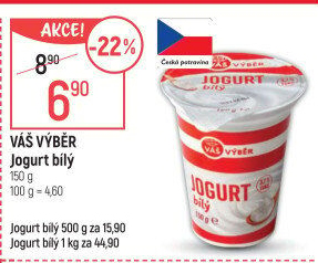 Jogurt bílý Váš Výběr