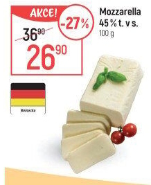 Sýr Mozzarella cihla 45%