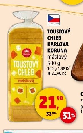 TOUSTOVÝ CHLÉB KARLOVA KORUNA máslový