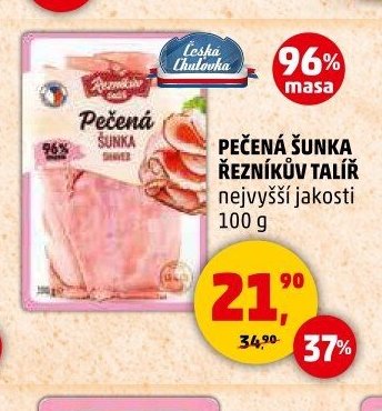 PEČENÁ ŠUNKA ŘEZNÍKŮV TALÍŘ nejvyšší jakosti 100 g