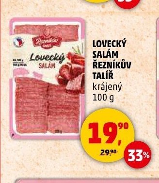 LOVECKÝ SALÁM ŘEZNÍKŮV TALÍŘ krájený 100 g